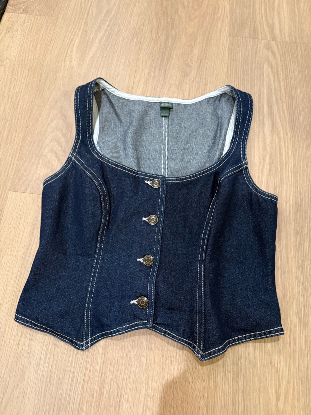 Dark Wash Denim Corset Vest